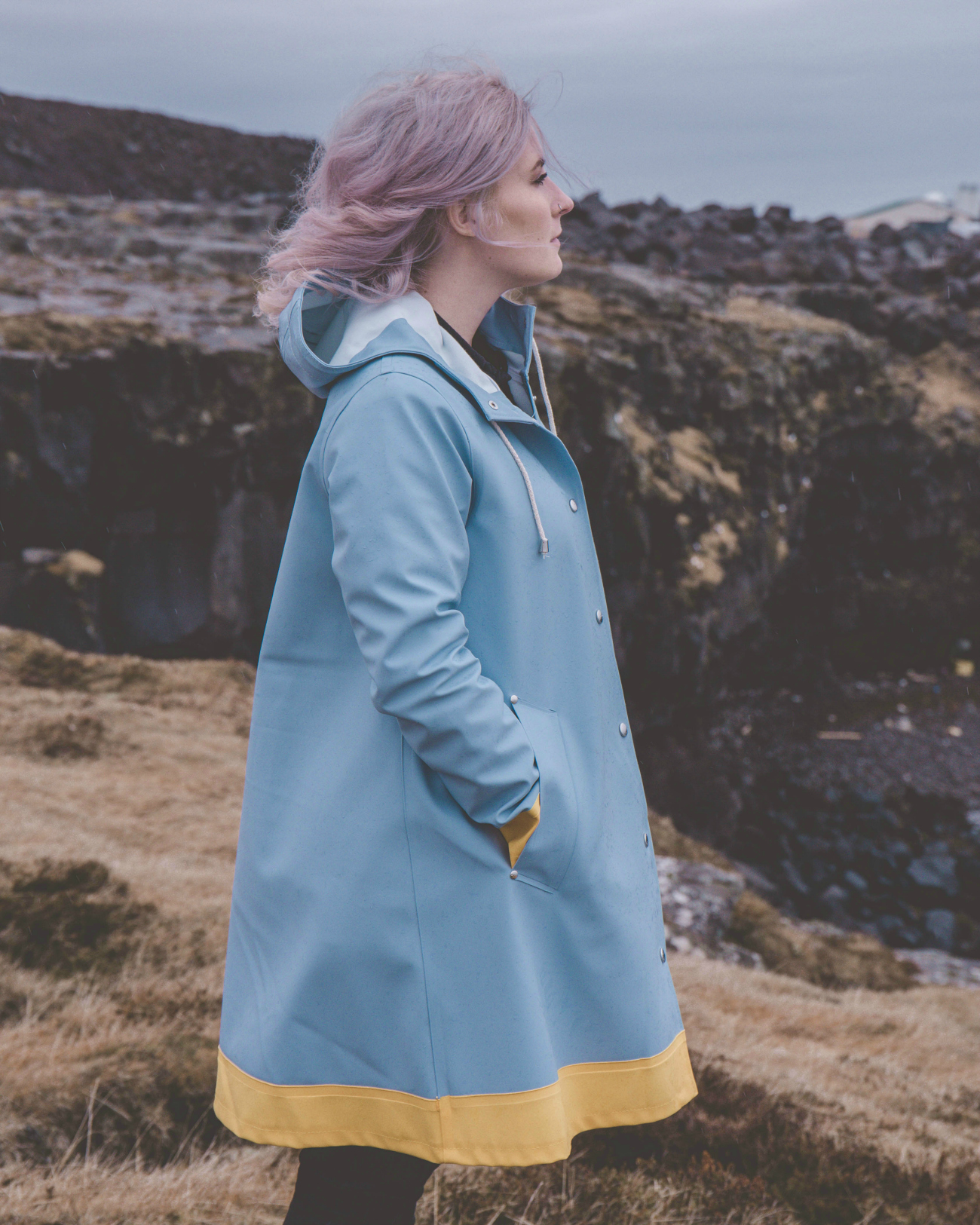 Stutterheim Raincoats, Stutterheim Mosebacke, Stutterheim Pale Pink Raincoat, Stutterheim Rainwear, What to wear in Iceland, Iceland Blog, Adventure Blog for Women, Dear Heima